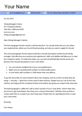 Cover Letter Templates For Your Resume Free Download