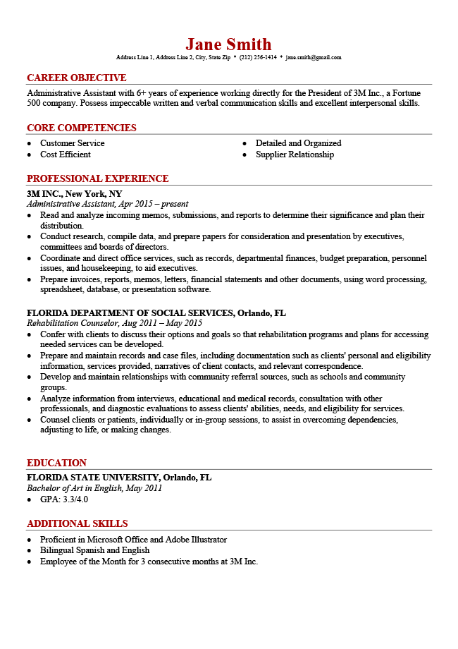 free professional resume templates download