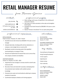 Resume Tips Retail Manager Retail Manager Resume Sample Embeddediq