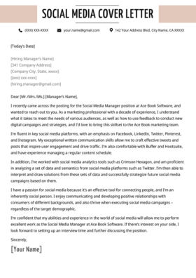 Social Media Coordinator Cover Letter from resumegenius.com