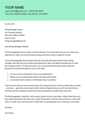 teal cover letter generator