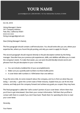 Cover Letter Sample Download Word