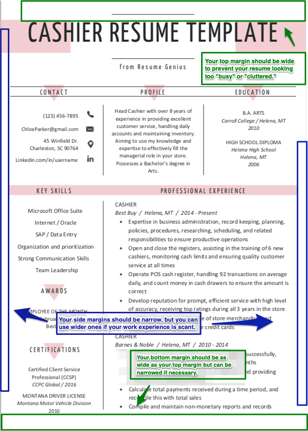 Resume Aesthetics, Font, Margins and Paper Guidelines Resume Genius