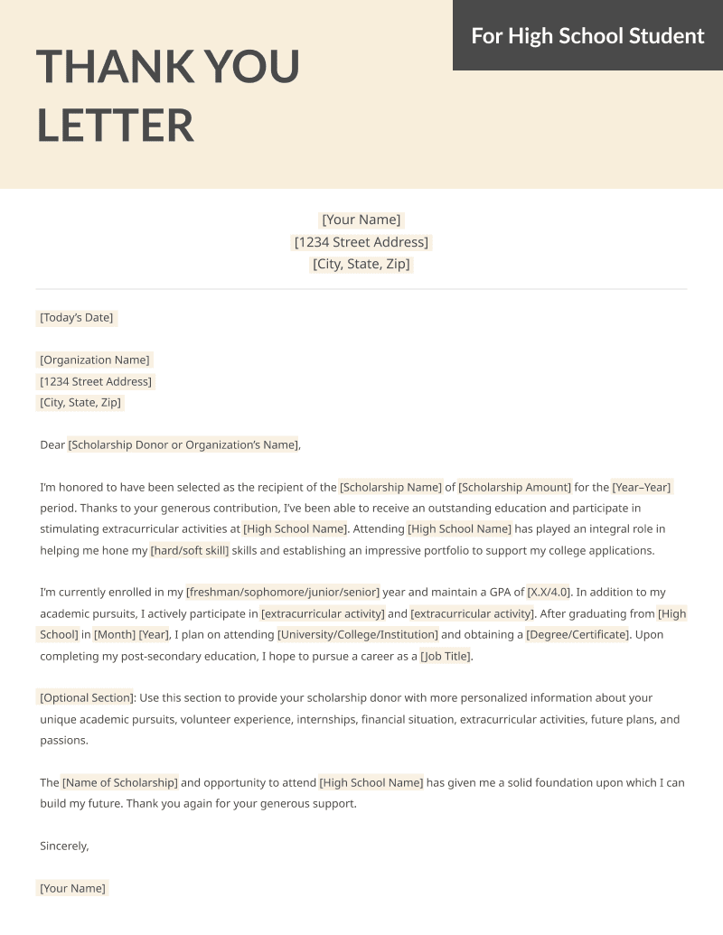 Scholarship Thank You Letter - Template, Examples, & Tips