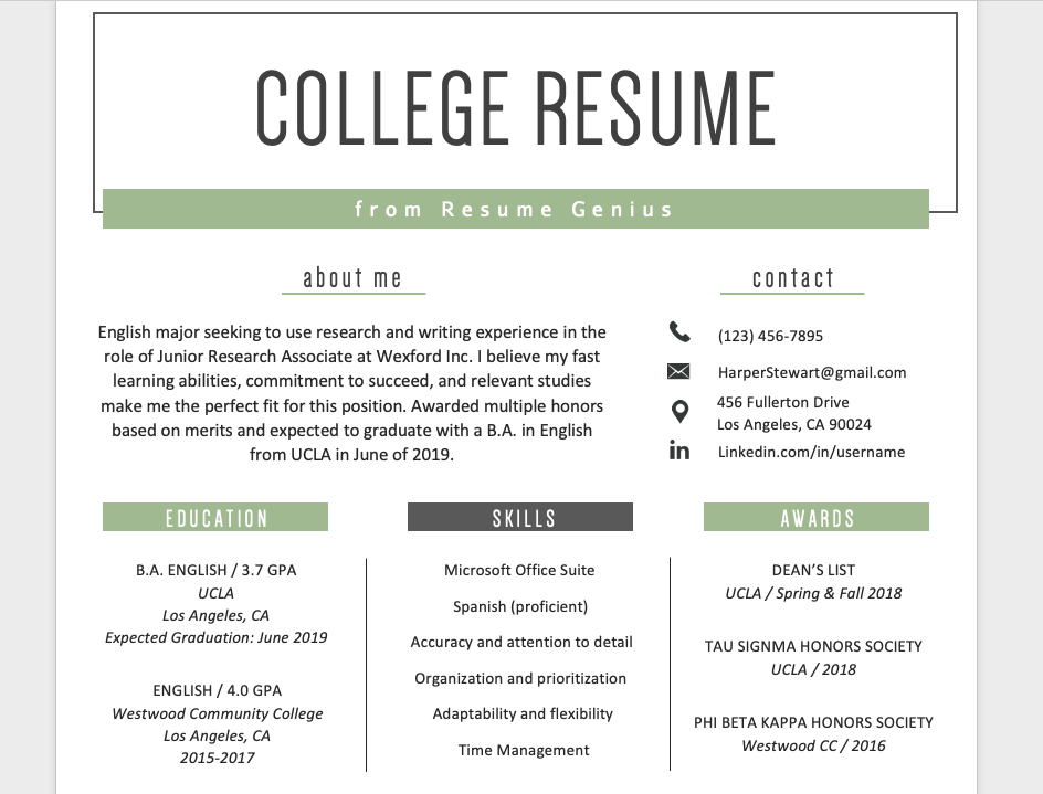 education section resume writing guide