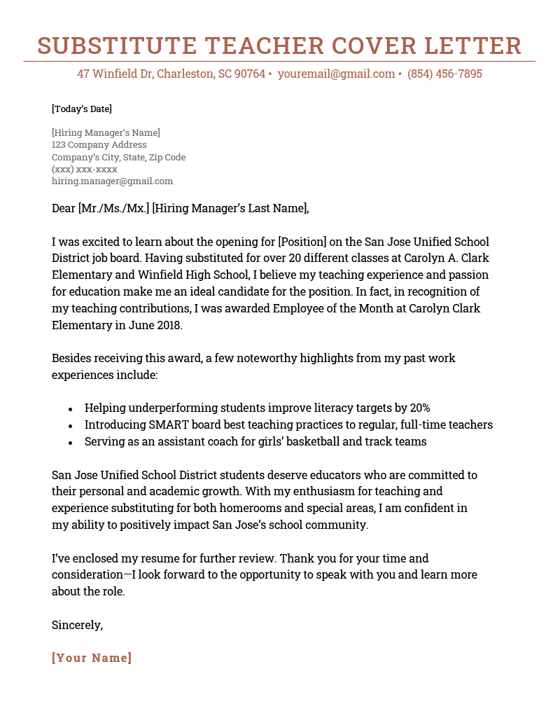 Letter Of Recommendation For Teaching Position from resumegenius.com
