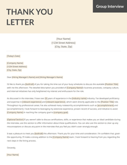 Thank You Letter After Interview Email Examples Templates 