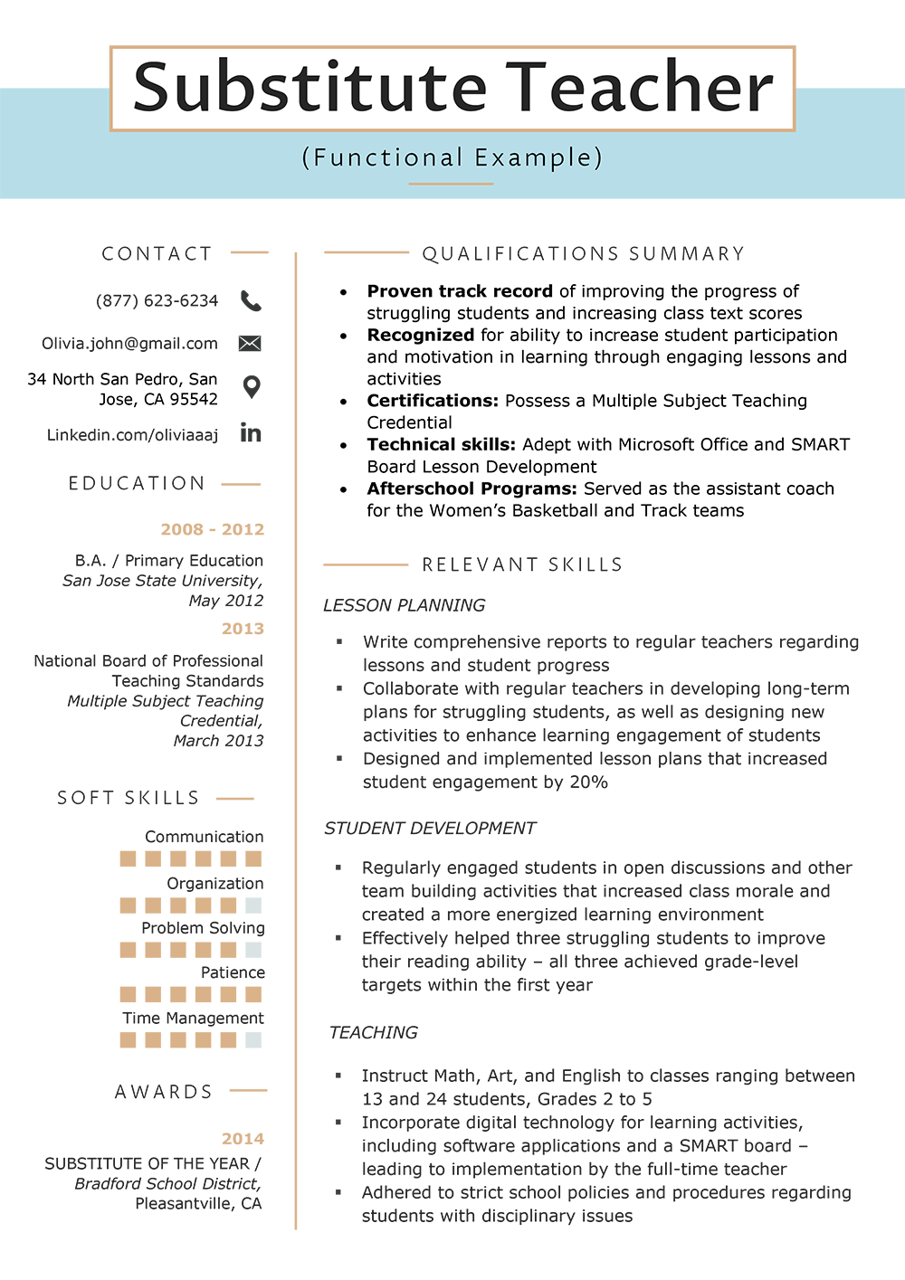 example of job qualifications for a resume