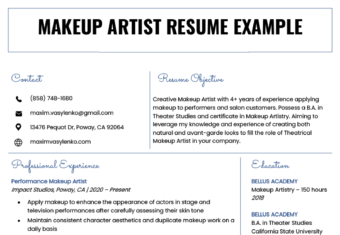 Makeup Artist Cover Letter Sample Resume Genius