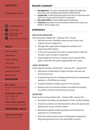 Secretary Resume Sample Writing Tips Free Download RG