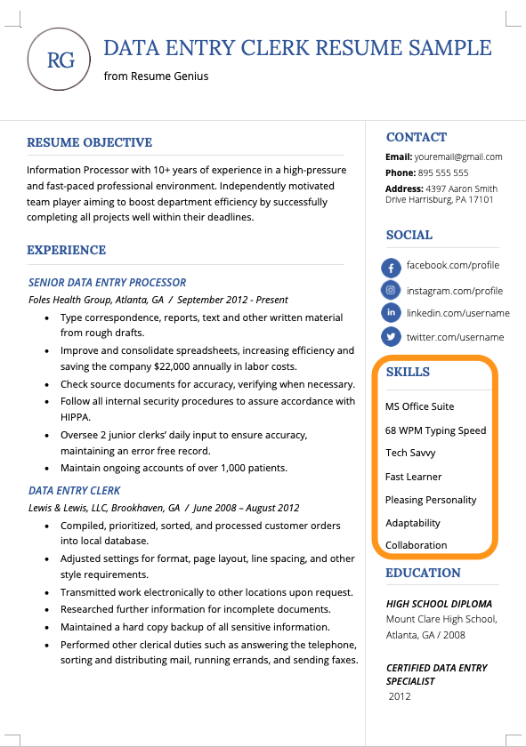 Skills For Resume 100 Skills To Put On A Resume Resume Genius 