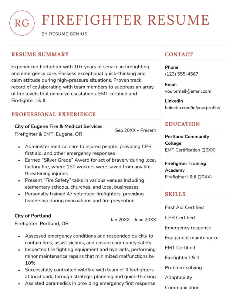 cover letter for entry level firefighter position