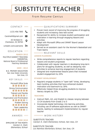 How To Write A Resume For Substitute Teaching TUTORE ORG Master Of 