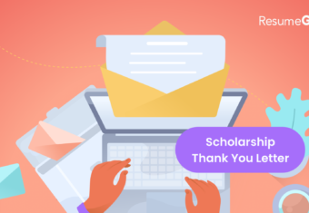 Thank you letter for a scholarship hero image, showing person typing a scholarship thank you letter on a typewriter