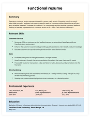 Sample Functional Resume American Style In Word And Pdf Formats Riset