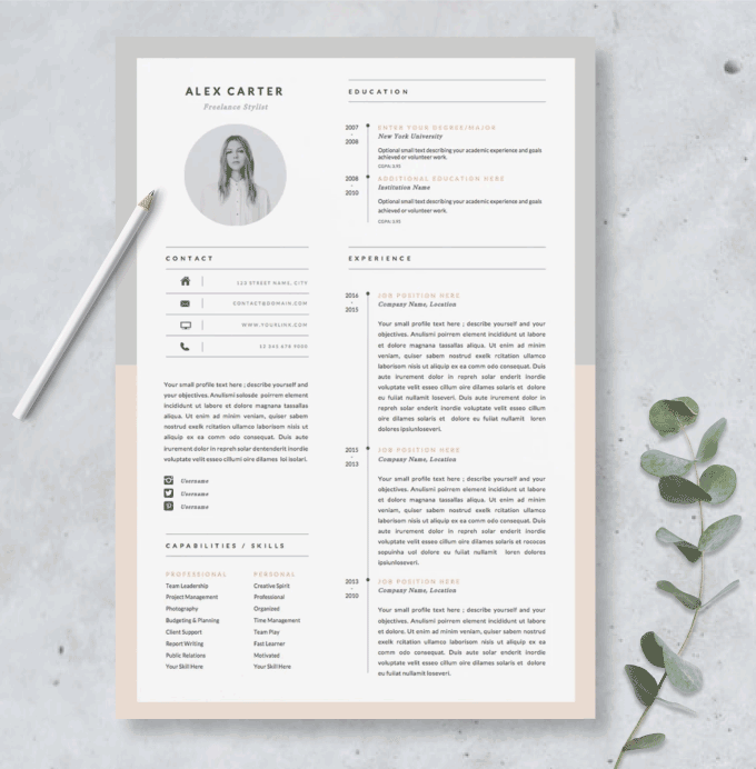 Bold and pretty resume design