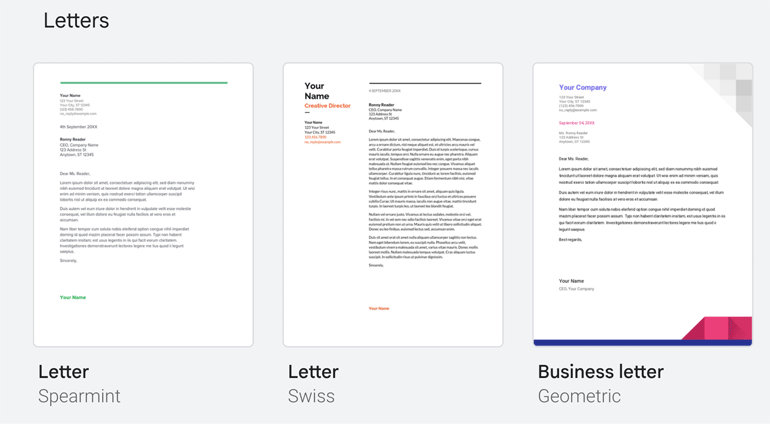 The full gallery of Google Docs cover letter templates