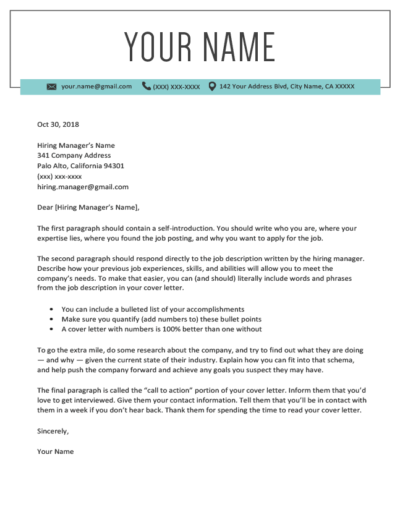 Free Cv Cover Letter Creator