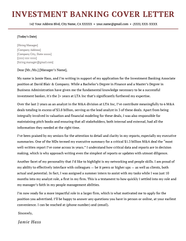 Investment Banking Cover Letter Example Writing Tips