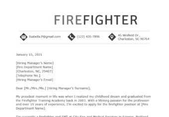 resume cover letter examples firefighter