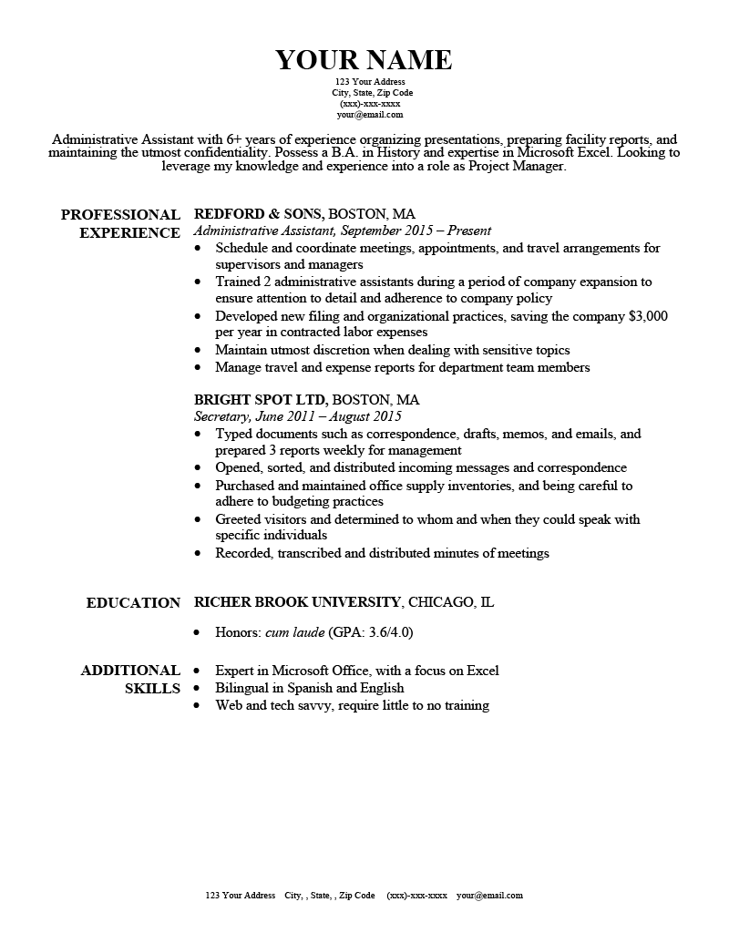 is harvard resume template good