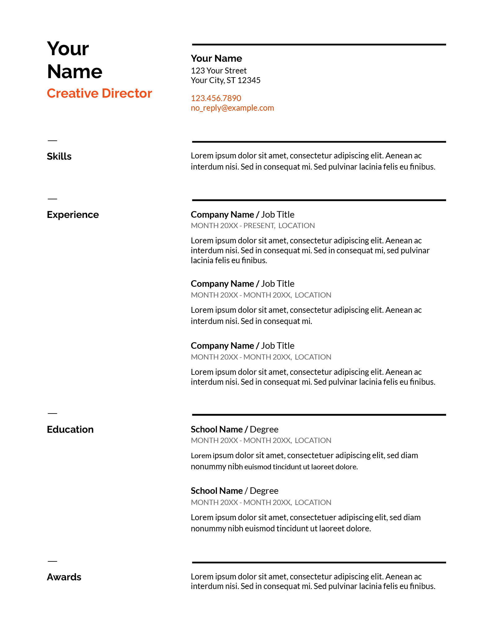 Hire Me Now Top 2024 Google Docs Resume Template