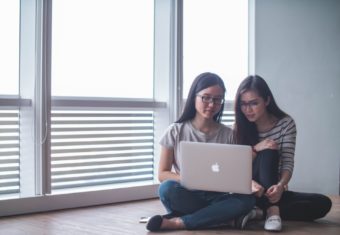Women discussing a job application