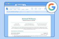 A woman searching for the best Google Docs resume template