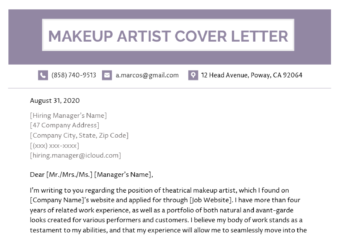 Artist Cover Letter Example Resume Genius