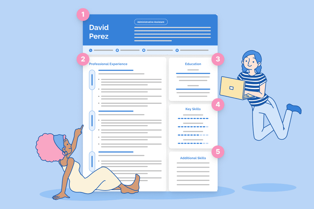hero image highlighting the sections of a resume outline