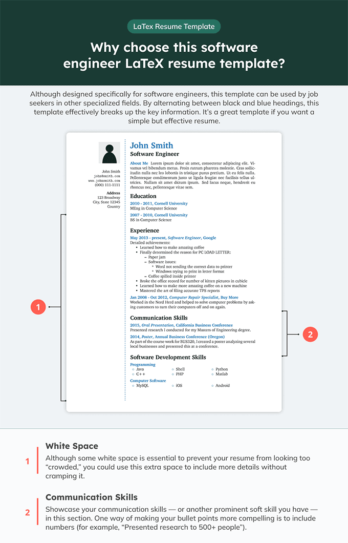 Resume Template Latex / 15+ LaTeX Resume Templates and CV Templates for 2021 : The right column houses the body of the document and begins with a large header.