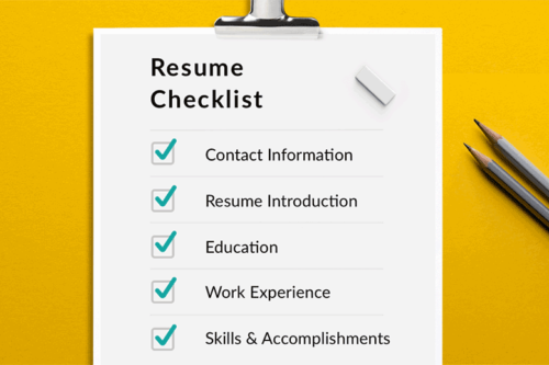 resume checklist, what to put on a resume hero image concept
