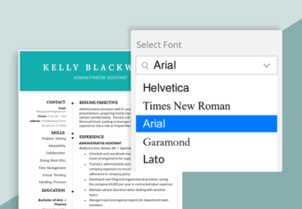 best font for resume hero, commonly used resume fonts highlighted