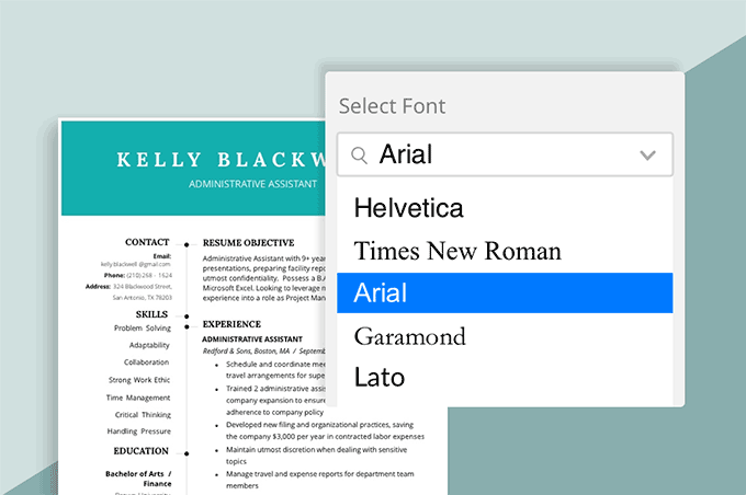 best fonts for resumes