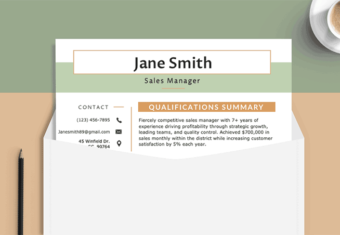 qualifications summary section of a resume highlighted, summary of qualifications hero image