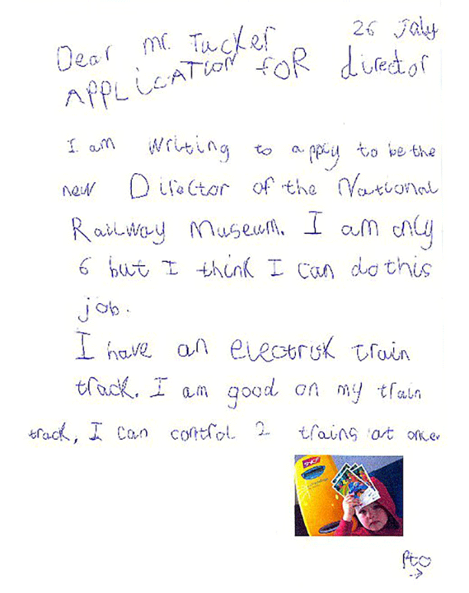 Un exemple de lettre de motivation adorable pour un enfant de six ans
