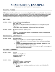 Academic Curriculum Vitae CV Template Writing Guide Academic Curriculum Vitae CV Template Writing Guide