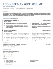 Account Manager Resume Template Free Printable Form Templates And Letter