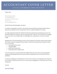 Accountant Cover Letter Sample Tips Free Download