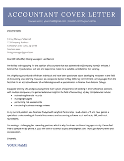An example of an accounting cover letter