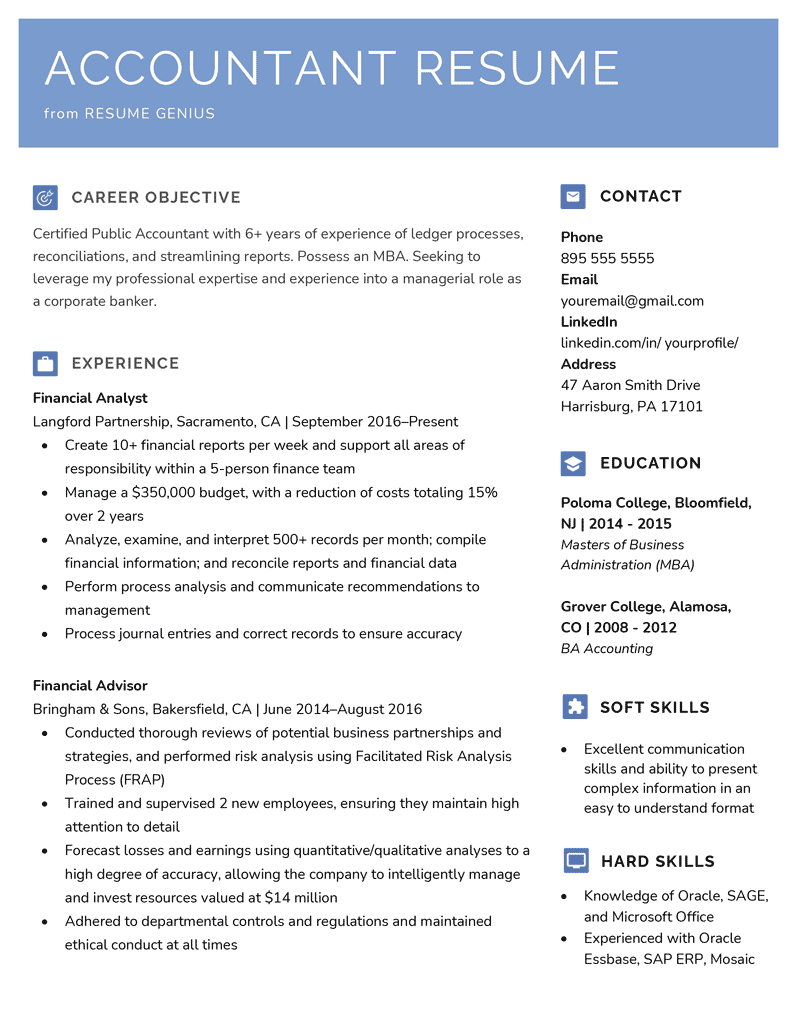 resume format download in ms word for accountant