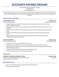 Accounts Payable Resume Sample Template