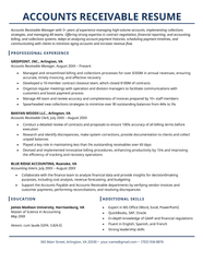 Resume For Accounts Payable And Receivable