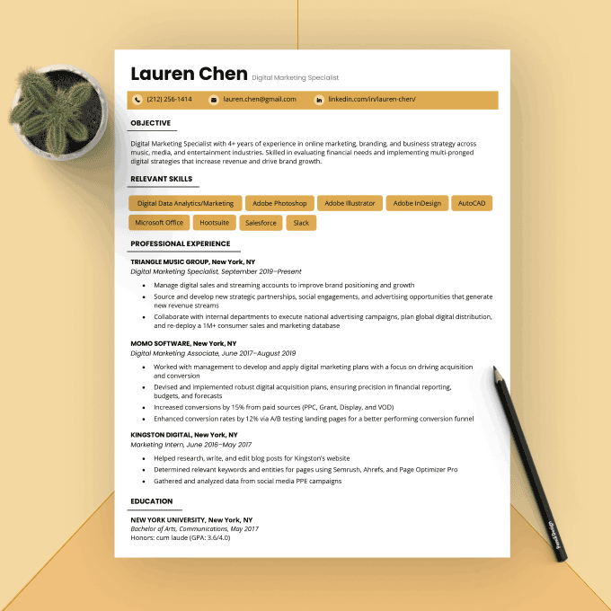 A skill-centric resume design