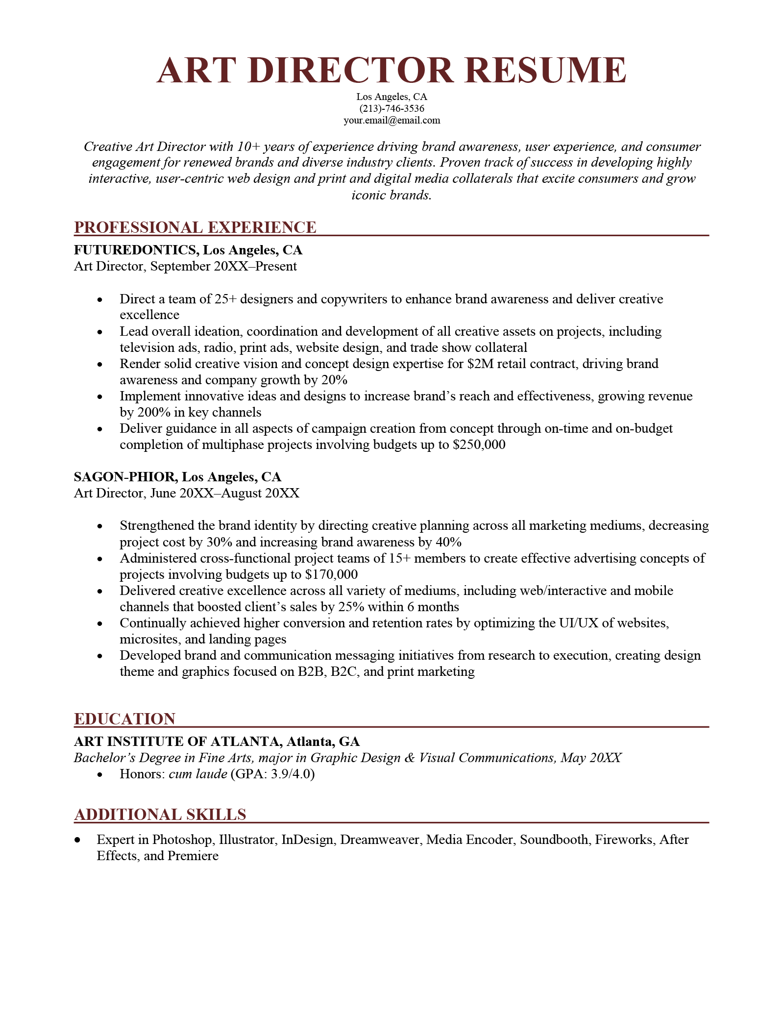 audio book narrator resume sample