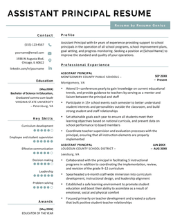 example of an assistant principal resume template