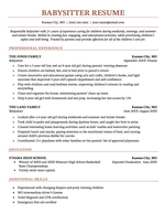 Babysitter Resume (Example & Writing Tips)