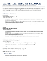 An example of a bartender resume