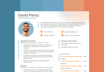 Example of colors for a resume.
