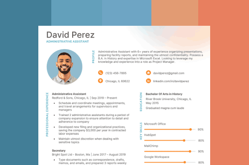 Example of colors for a resume.
